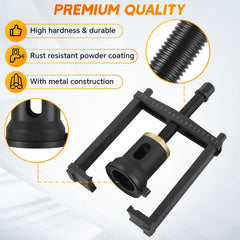weyleity tool in use on car pressing bushing with reduced brake disassembly for speed