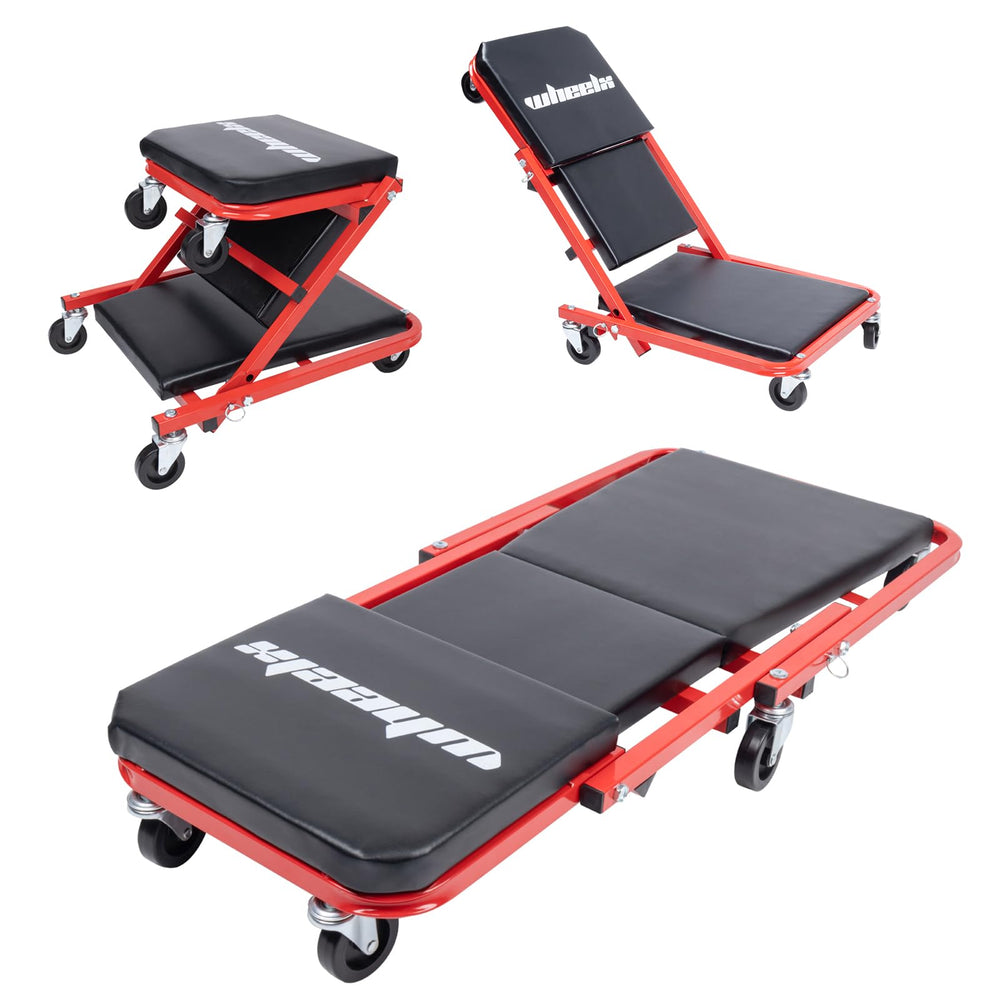 WheelX front view showing red frame and full-length support benefit