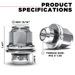 White Knight close-up of thread profile showing M12x1.50 fitment accuracy