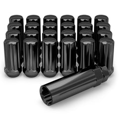 White Knight front view of lug nuts showing black chrome finish and durable look