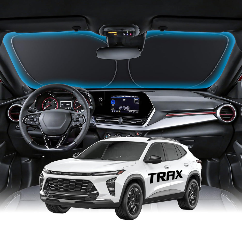 Wigoo front view on Trax windshield showing full coverage and cooling benefit