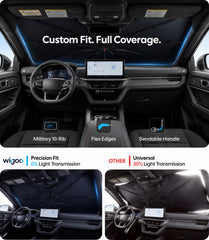 Rubber-coated Wigoo handle being placed to protect windshield trim and prevent scratches
