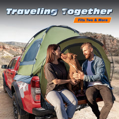 WildFinder tent installed in pickup bed demonstrating secure fit and space