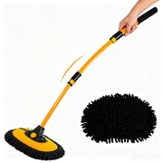 WillingHeart front view of brush showing angled pole and mop head for easier reaches
