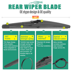 WINDSMILE 12-inch rear blade next to ruler showing correct scale
