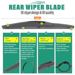 WINDSMILE 10-inch rear blade mounted on hatch for compact, exact fit