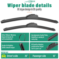 WINDSMILE 16-inch passenger blade detail demonstrating contour contact