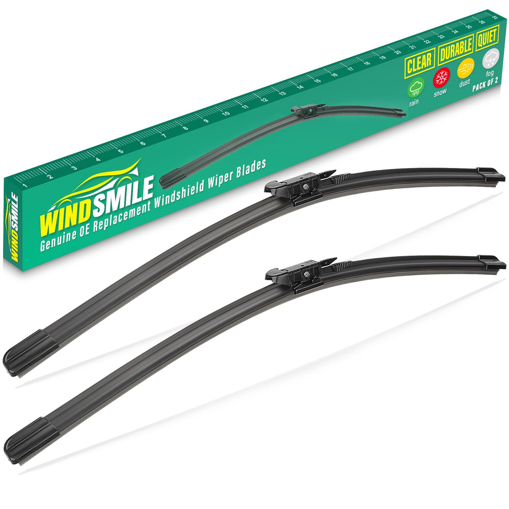 WINDSMILE front packaging showing 28 inch pair and fitment details for easy selection