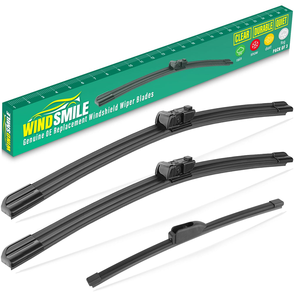 WINDSMILE front packaging for Jaguar F‑Pace showing full blade set and fitment benefits