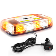 WINECO front view of amber white 72LED strobe showing bright warning light benefit
