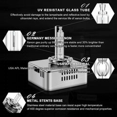 WinPower D5S metal base close-up highlighting heat-resistant durable construction