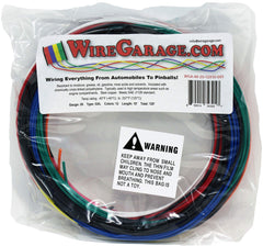 WireGarage GXL 20 AWG coil front view showing color-coded lengths and durable insulation