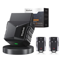 WiseSeek front packaging showing two key fobs and box, clear visual of included items