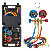 Wisscool manifold front overview showing valves and brass body for reliable service