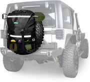 WITSTEP front view mounted on spare tire showing secure fit and capacity benefit