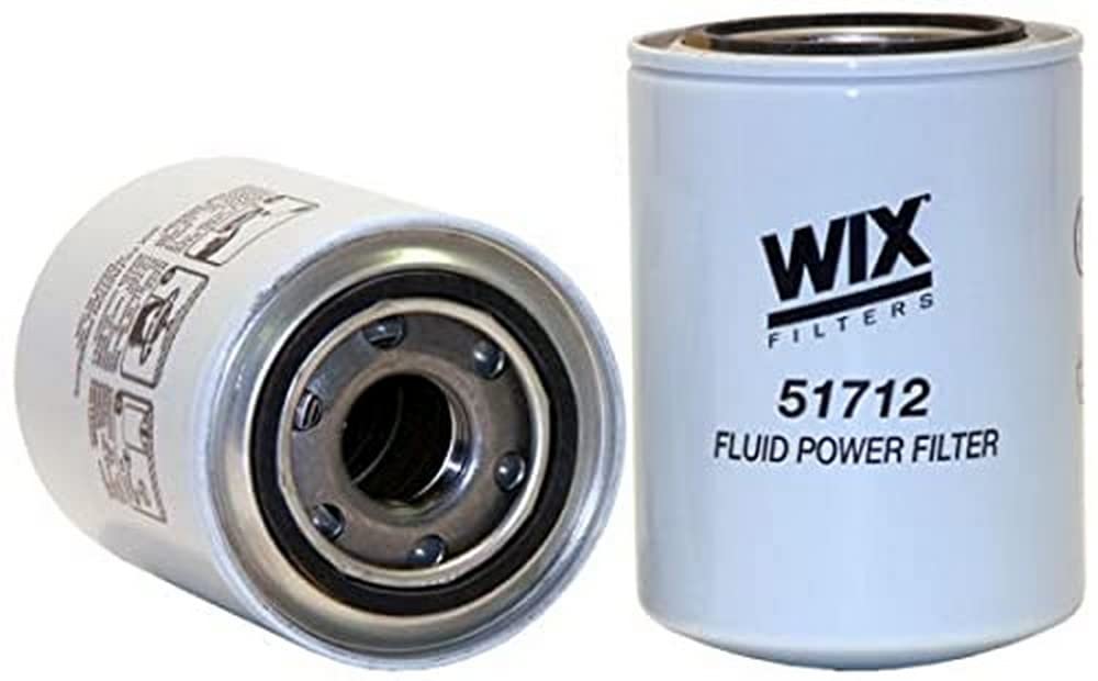 WIX 51712 front view spin-on filter showing durable housing and quick service benefit