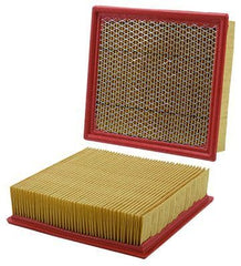 WIX air filter panel front view showing clean pleats and protective frame for reliable filtration