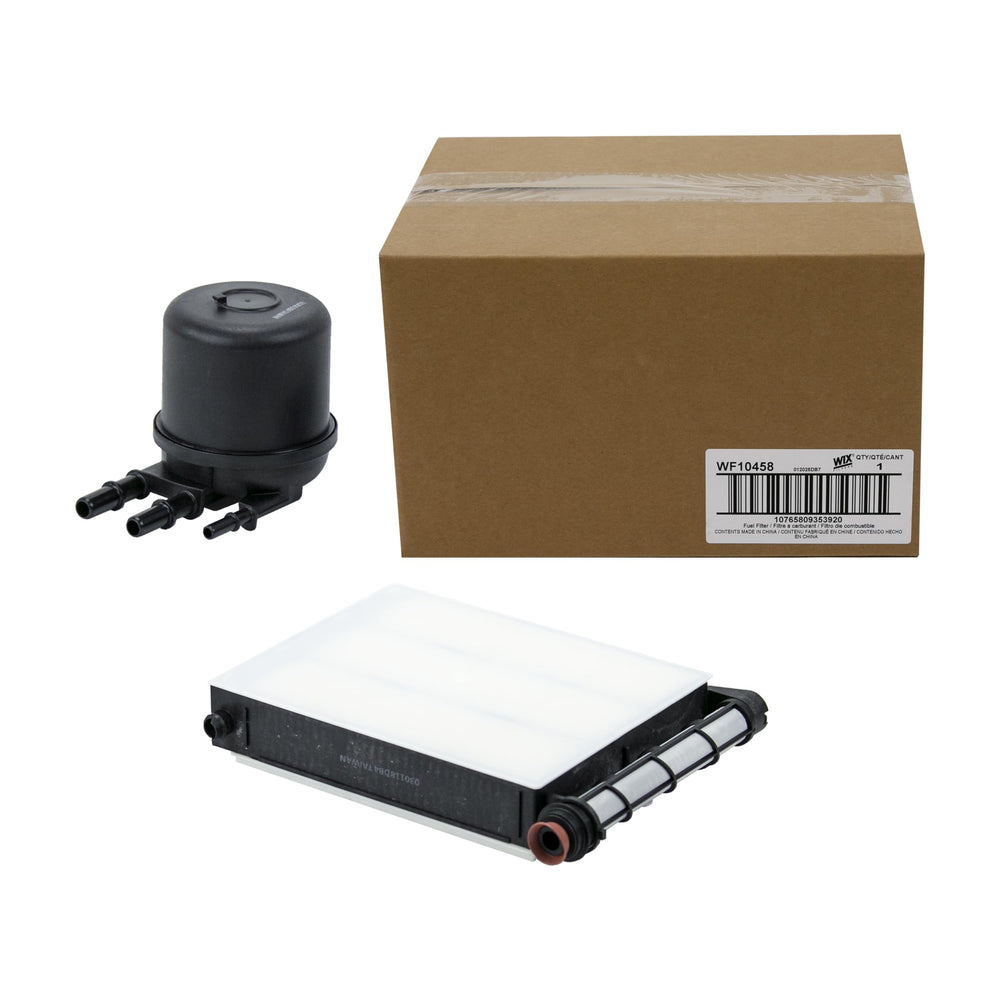 WIX WF10458 front view showing full filter and label for quick identification and correct fit