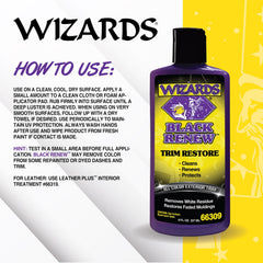 Wizards being applied to a fender flare demonstrating color restoration benefit