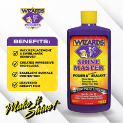 Wizards bottle open with polish pouring to show smooth consistency