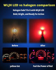 WLJH side profile T5 74 bulb highlighting low-profile fit for dashboards