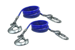 WLLAUTO front view of two 68-inch safety cables showing package and contents for secure towing
