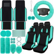 Woanger front seat covers showing clean mint-green protection and style