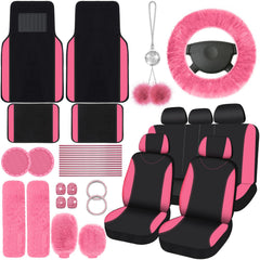 Woanger front seat covers shown installed, adding comfort and color