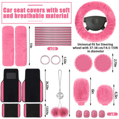 Woanger full interior installed in car, creating cohesive pink black style