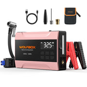 WOLFBOX front view showing controls and rose gold finish for quick identification