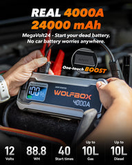 WOLFBOX heavy duty jumper cables and clamps delivering secure connection and safe starts