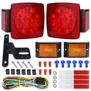 WoneNice front view of complete tail light kit showing components and bright LEDs