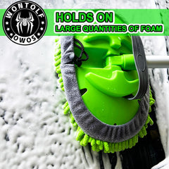 Wontolf chenille microfiber head close-up showing soft, scratch-free fibers