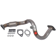 Woosphy front flex pipe front view showing direct-fit alignment benefit