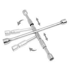 WORKPRO folded and unfolded wrench size comparison showing space-saving portability