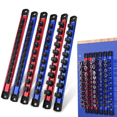 WORKPRO front view of six-piece rail set showing organized sockets and quick access