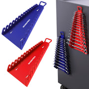WORKPRO front view of 15-slot wrench organizer showing neat tool alignment and quick access