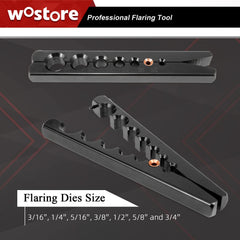 Wostore seven dies lined up showing size range for versatile use