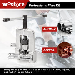 Wostore flaring tool in use on a vehicle line for onsite repairs
