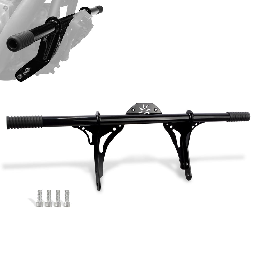 WOWTK front view of highway peg crash bar showing full guard and fit