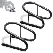 WOWTK front view of wheel chock pair showing secure tire hold and easy loading