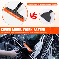 WRAPXPERT medium-hard PU blade detail demonstrating pressure for bubble removal