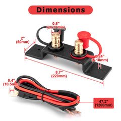 Wsays copper wire laydown view showing 50-inch 4 AWG cable for long reach