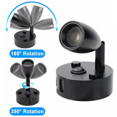 WTNYOU close-up of lamp head rotation illustrating flexible aiming benefit
