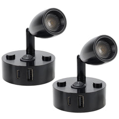 WTNYOU front-mounted reading light showing neat installation and easy access