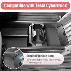 Wuchurth organizer installed in Cybertruck creating organized lower console