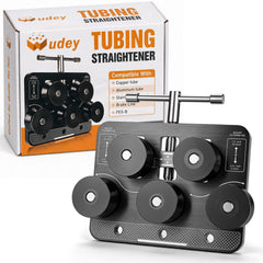 Wudey front view bench straightener showing compact layout and sturdy mount for reliable use