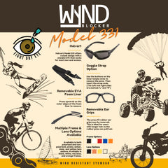 WYND Blocker converted to goggles with backstrap showing wind protection benefit