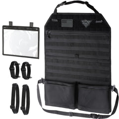 WYNEX front view of seat back organizer showing full storage and protection benefit