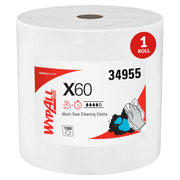 Wypall X60 front packaging showing product benefits and sheet count